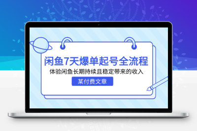 某付费文章：闲鱼7天爆单起号全流程，体验闲鱼长期持续且稳定带来的收入