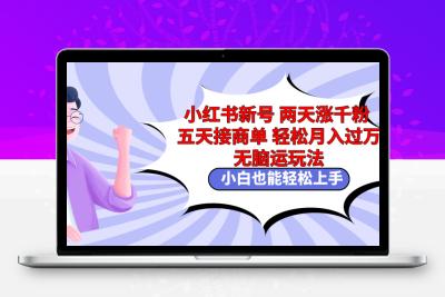 小红书新号两天涨千粉五天接商单轻松月入过万 无脑搬运玩法 小白也能轻…