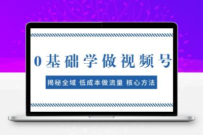 0基础学做视频号：揭秘全域 低成本做流量 核心方法  快速出爆款 轻松变现