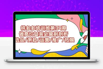 拼多多培训班第34期：做高价女装必盈利剖析 选品/测款/运营/推广/拓展