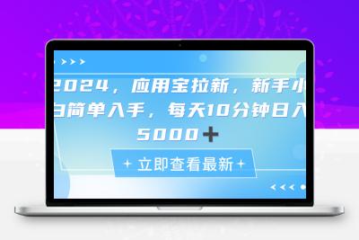 2024应用宝拉新，真正的蓝海项目，每天动动手指，日入5000+