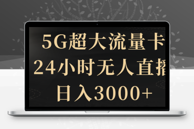 5G超大流量卡，24小时无人直播，日入3000+