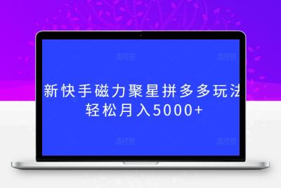 最新快手磁力聚星拼多多玩法，轻松月入5000+【揭秘】