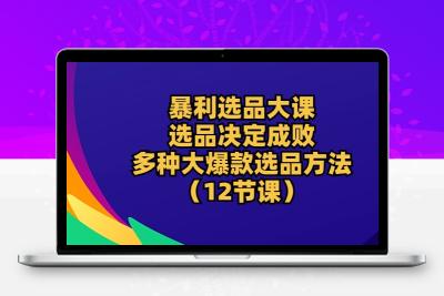 暴利 选品大课：选品决定成败，教你多种大爆款选品方法（12节课）