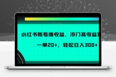 小红书账号撸收益，冷门高收益项目，一单20+，轻松日入300+【揭秘】