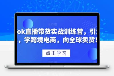 TikTok直播带货实战训练营，引流爆单，学跨境电商，向全球卖货