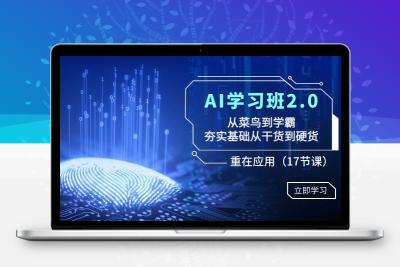 AI学习班2.0：从菜鸟到学霸，夯实基础从干货到硬货，重在应用（17节课）