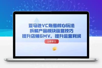 亚马逊VC账号核心玩法，拆解产品模块运营技巧，提升店铺GMV，提升运营利润