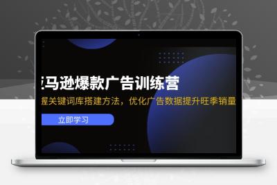 亚马逊爆款广告训练营：掌握关键词库搭建方法，优化广告数据提升旺季销量