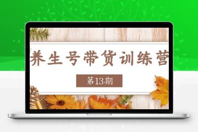 养生号-带货训练营【第13期】收益更稳定的玩法，让你带货收益爆炸