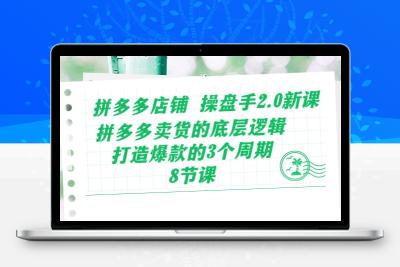 拼多多店铺 操盘手2.0新课，拼多多卖货的底层逻辑，打造爆款的3个周期-8节