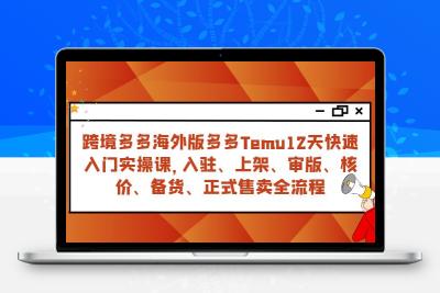 跨境多多海外版多多Temu12天快速入门实战课，从入驻 上架到正式售卖全流程