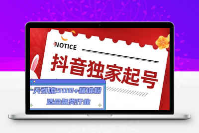 抖音独家起号，一天引流500+精准粉，适合各类行业（9节视频课）