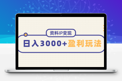 资料IP变现，能稳定日赚3000起的持续性盈利玩法