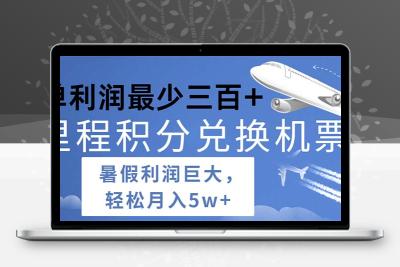 2024暑假利润空间巨大的里程积分兑换机票项目，每一单利润最少500