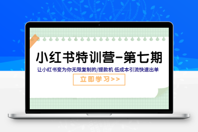 小红书特训营-第七期 让小红书变为你无限复制的/提款机 低成本引流快速出单