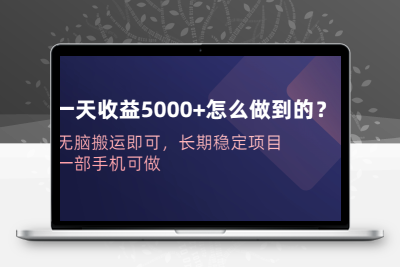 一天收益5000+怎么做到的？无脑搬运即可，长期稳定项目，一部手机可做