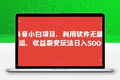 抖音小白项目，利用软件无脑搬运，收益裂变玩法日入500+【揭秘】