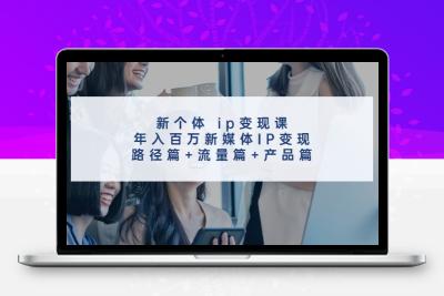 新个体 ip变现课，年入百万新媒体IP变现，路径篇+流量篇+产品篇