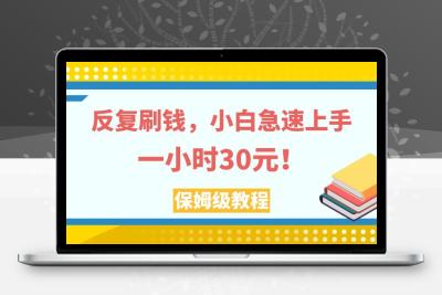 反复刷钱，小白急速上手，一个小时30元，实操教程。