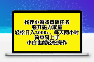 找茬小游戏直播，强开磁力聚星，轻松日入2000+，小白也能轻松上手