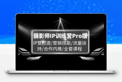 摄影师IP训练营Pro版，IP营打造/营销技能/流量扶持/合作内推/全套课程