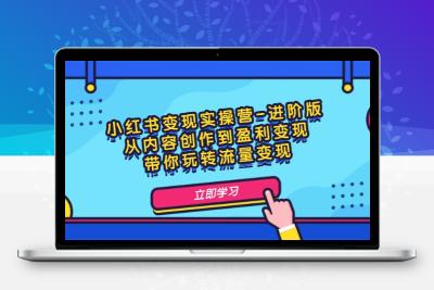 小红书变现实操营-进阶版：从内容创作到盈利变现，带你玩转流量变现