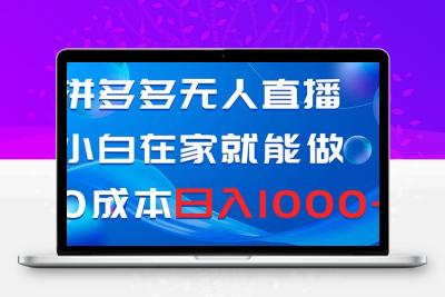 拼多多无人直播，小白在家就能做，0成本日入1000+