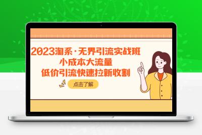 2023淘系·无界引流实战班：小成本大流量，低价引流快速拉新收割