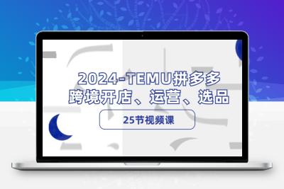 2024-TEMU拼多多·跨境开店、运营、选品（25节视频课）